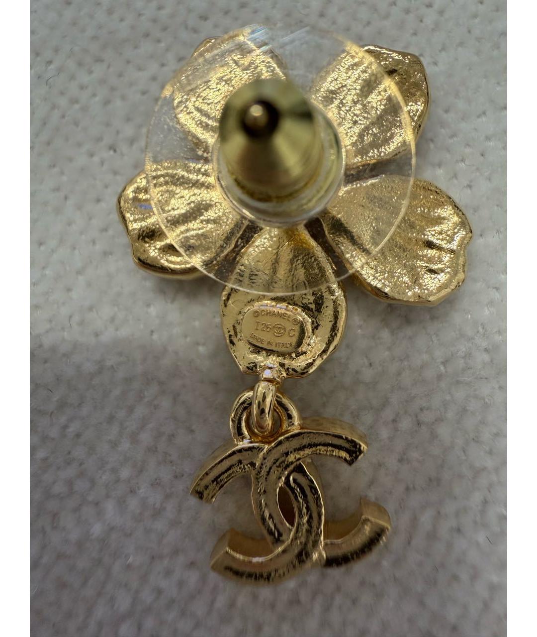 CHANEL Золотые металлические серьги, фото 3
