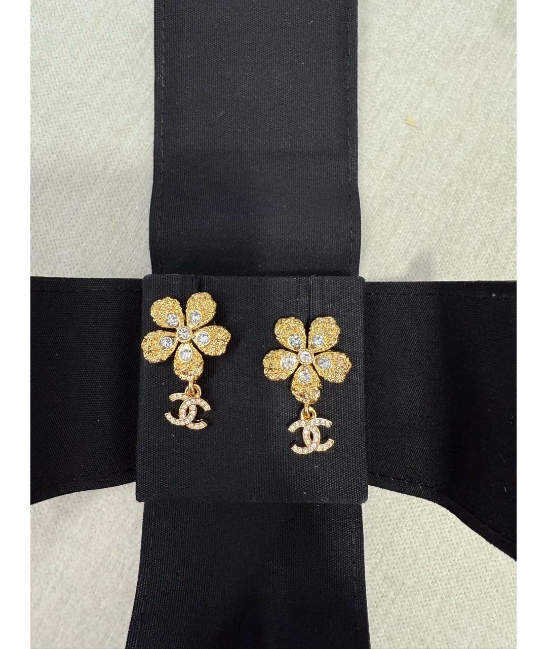 CHANEL Золотые металлические серьги, фото 7