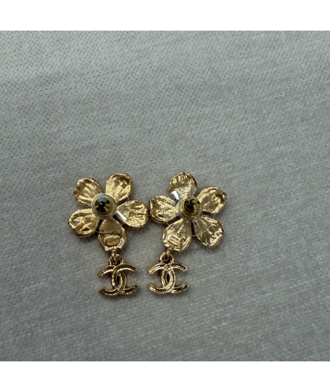 CHANEL Золотые металлические серьги, фото 2