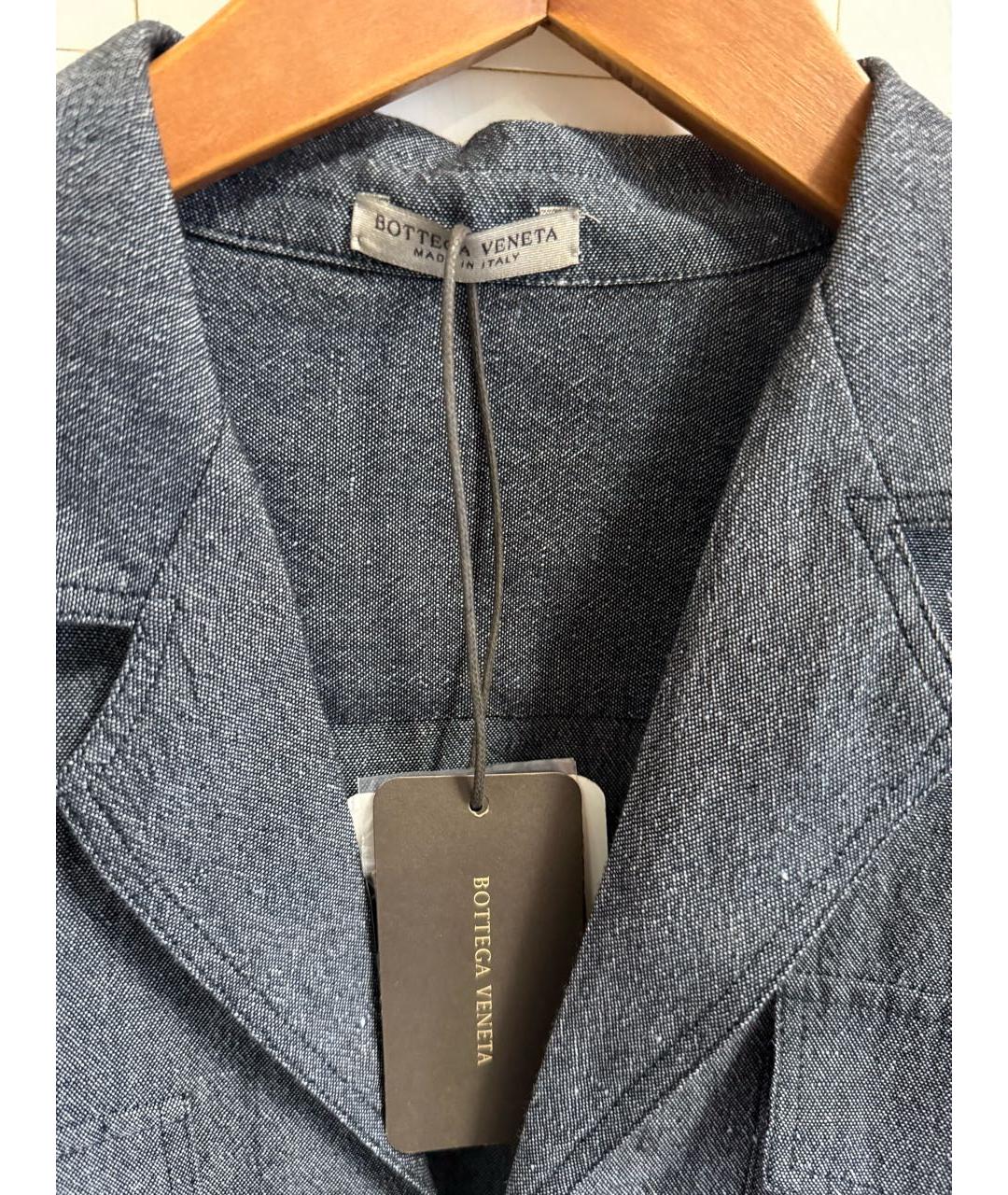 BOTTEGA VENETA Серая льняная кэжуал рубашка, фото 4