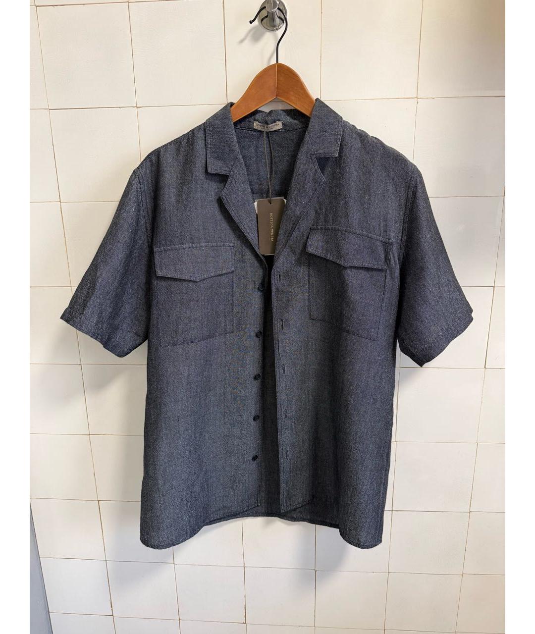 BOTTEGA VENETA Серая льняная кэжуал рубашка, фото 2