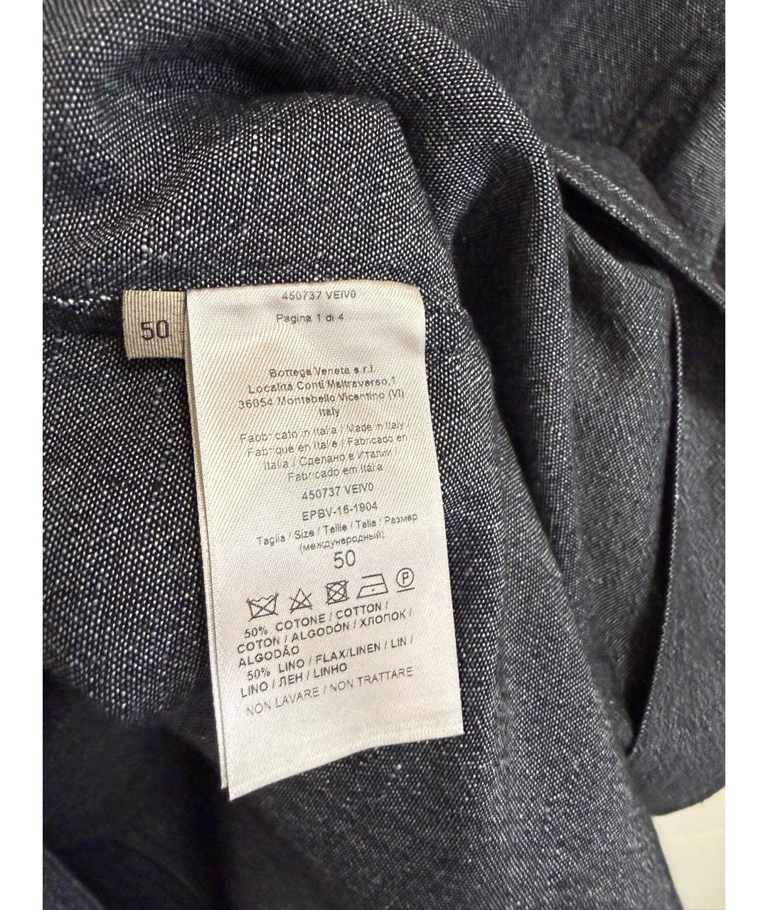 BOTTEGA VENETA Серая льняная кэжуал рубашка, фото 5