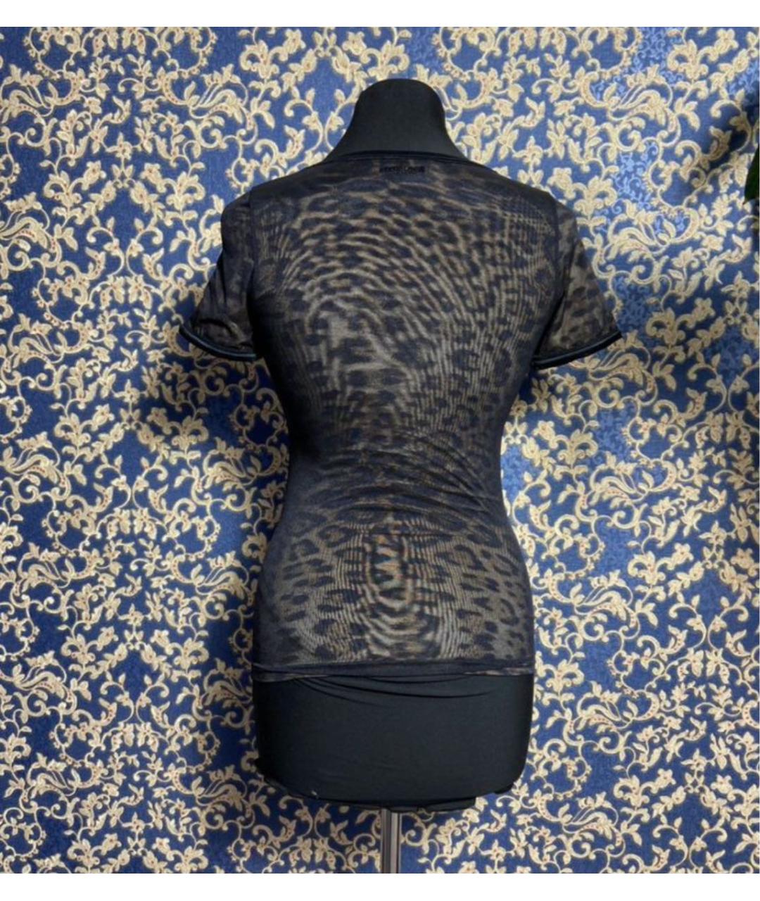 ROBERTO CAVALLI Черная полиамидовая футболка, фото 2