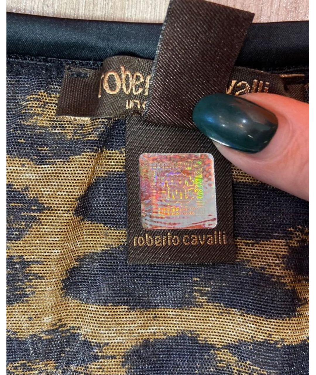 ROBERTO CAVALLI Черная полиамидовая футболка, фото 7