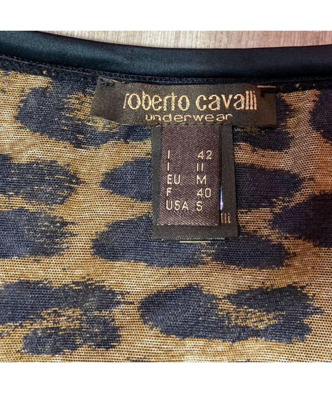 ROBERTO CAVALLI Черная полиамидовая футболка, фото 4