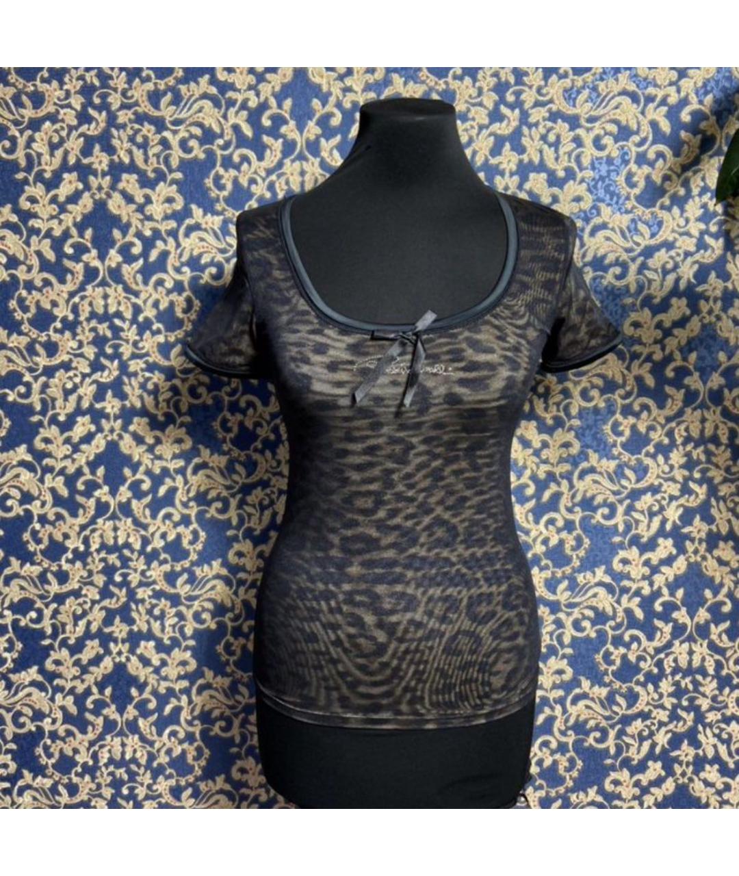 ROBERTO CAVALLI Черная полиамидовая футболка, фото 9