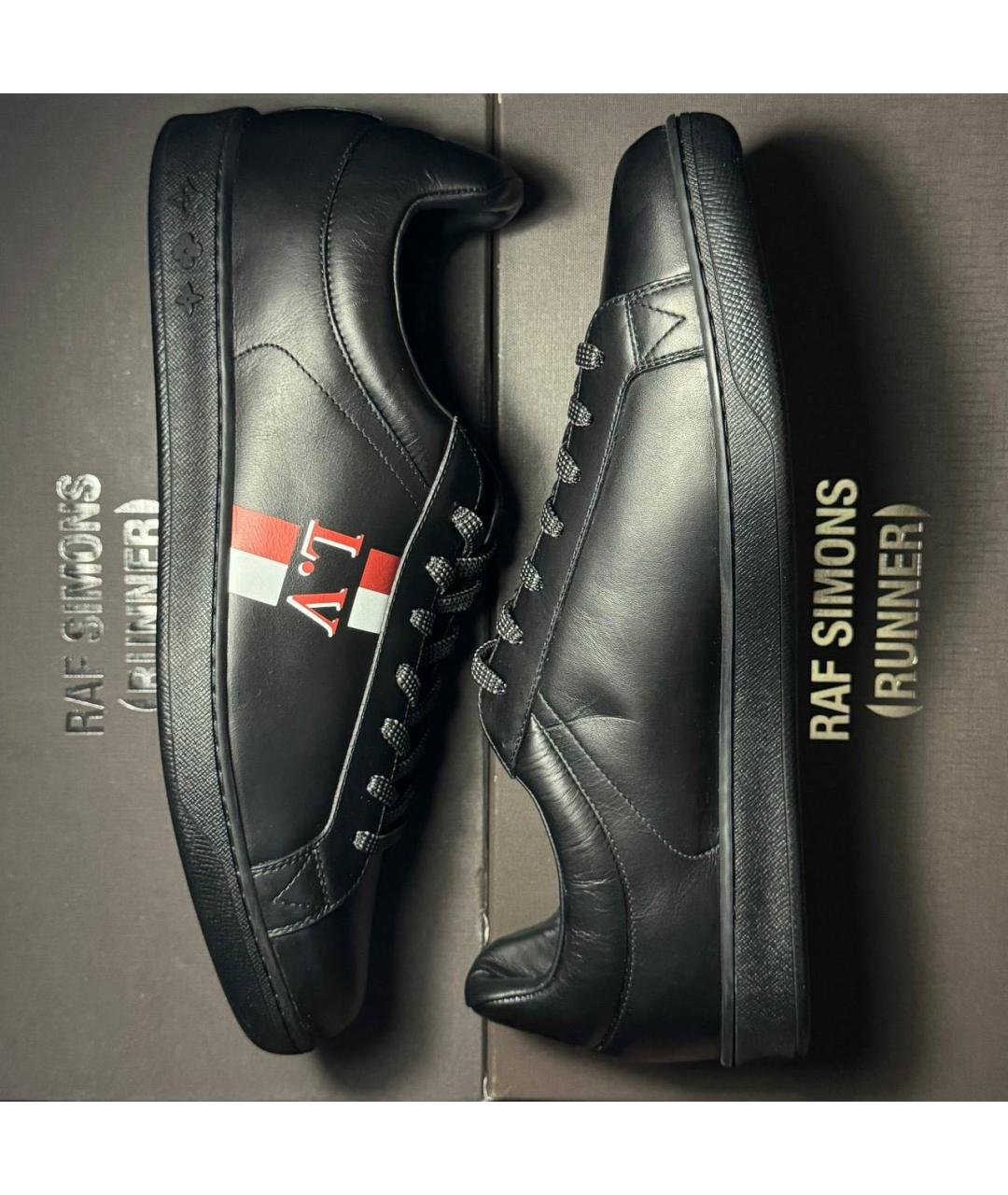 LOUIS VUITTON Черные кожаные низкие кроссовки / кеды, фото 4