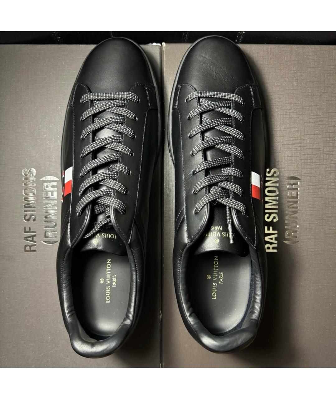 LOUIS VUITTON Черные кожаные низкие кроссовки / кеды, фото 6