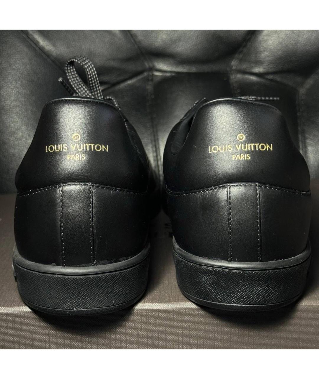 LOUIS VUITTON Черные кожаные низкие кроссовки / кеды, фото 2