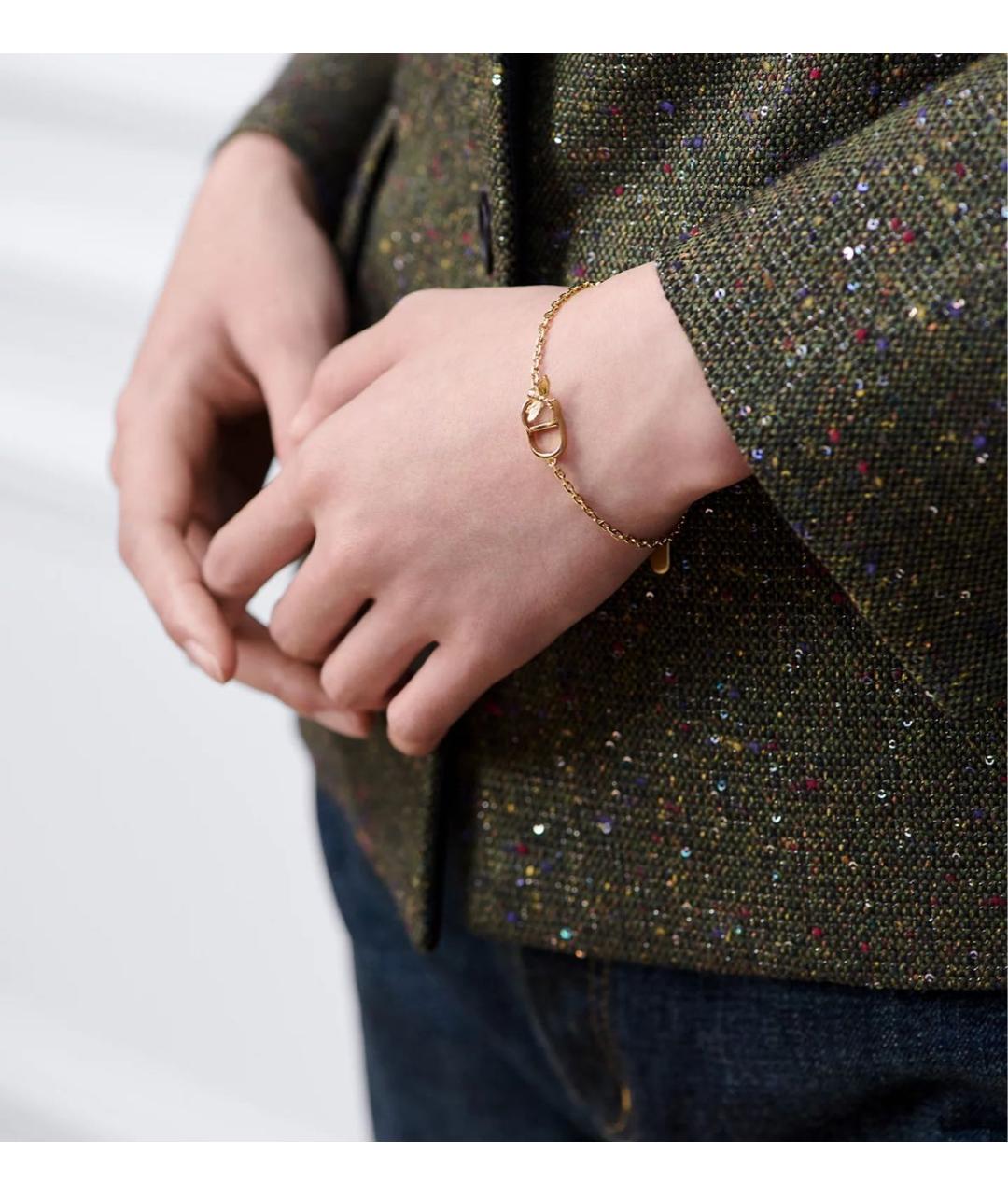 CHRISTIAN DIOR Золотой металлический браслет, фото 2