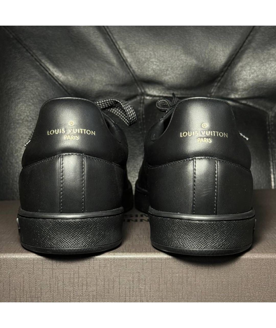 LOUIS VUITTON Черные кожаные низкие кроссовки / кеды, фото 2