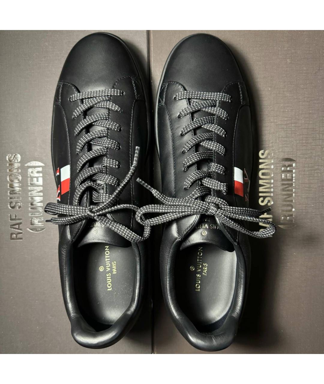 LOUIS VUITTON Черные кожаные низкие кроссовки / кеды, фото 7