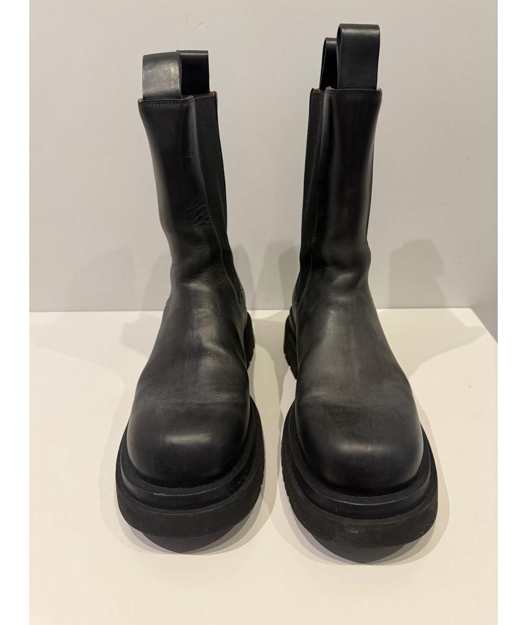 BOTTEGA VENETA Черные кожаные высокие ботинки, фото 2
