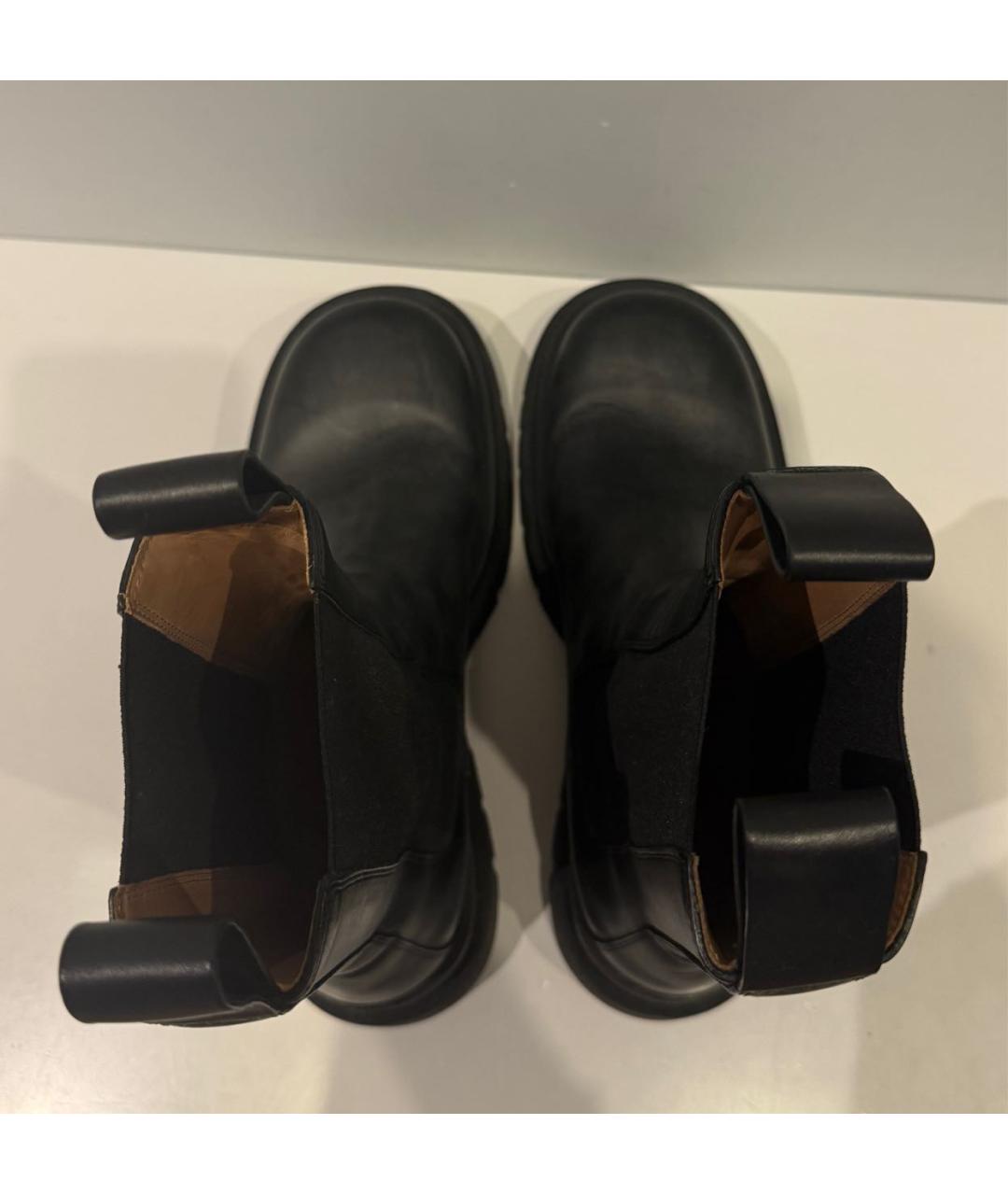 BOTTEGA VENETA Черные кожаные высокие ботинки, фото 3