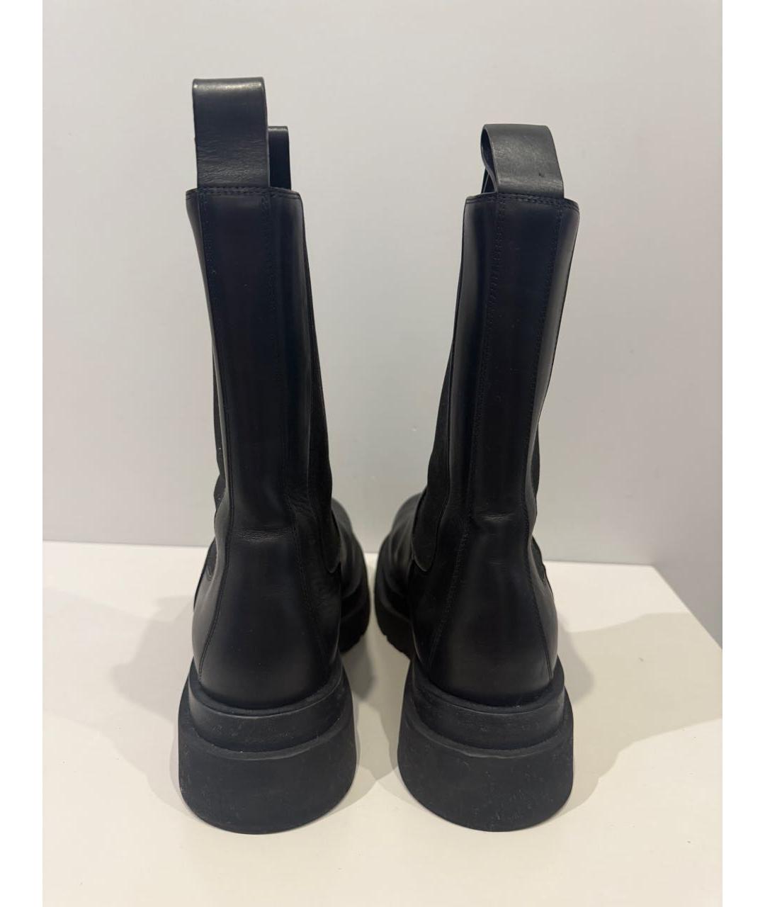 BOTTEGA VENETA Черные кожаные высокие ботинки, фото 4
