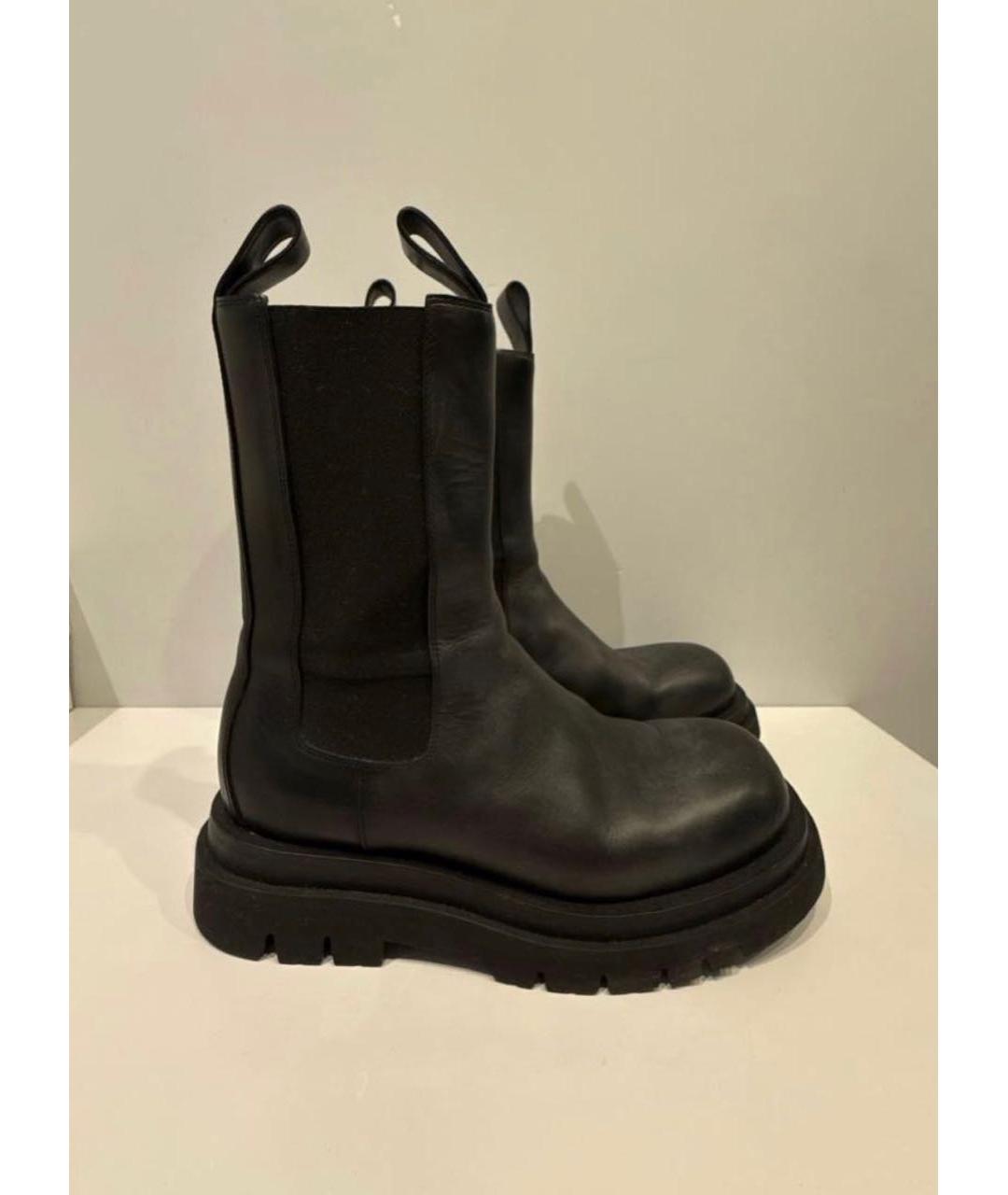 BOTTEGA VENETA Черные кожаные высокие ботинки, фото 7
