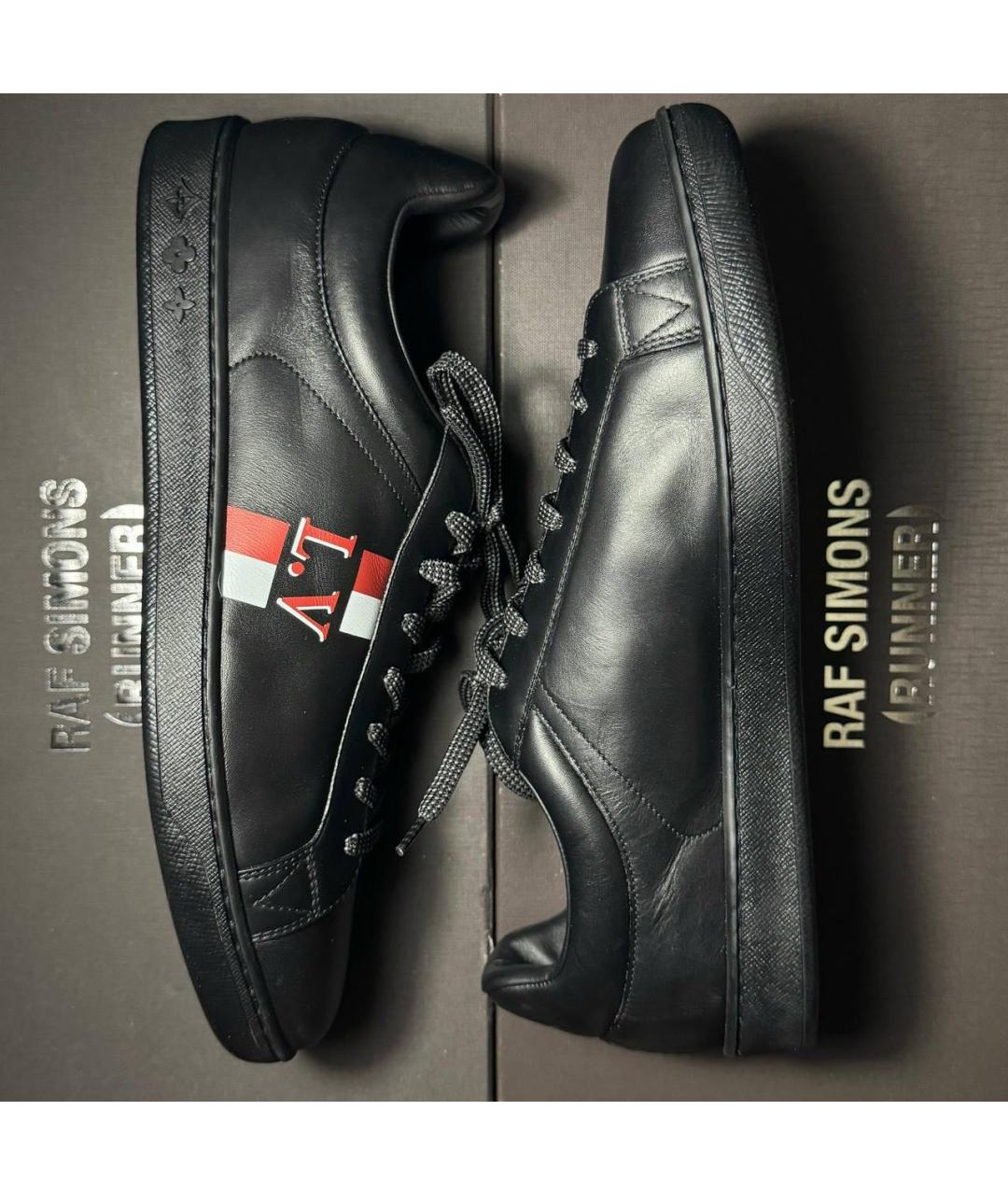 LOUIS VUITTON Черные кожаные кроссовки, фото 5