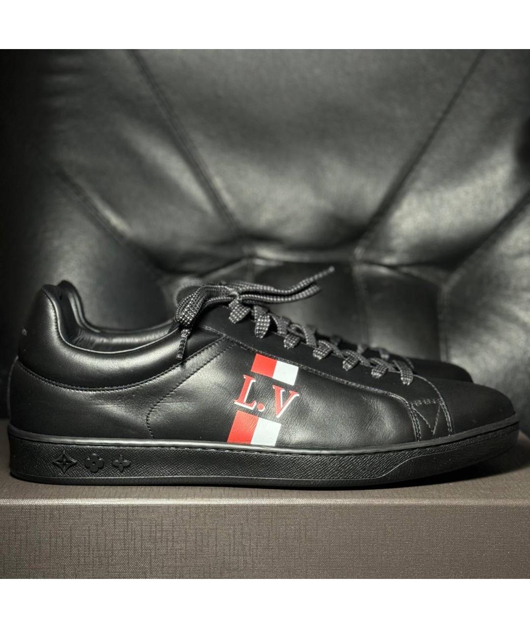 LOUIS VUITTON Черные кожаные кроссовки, фото 9