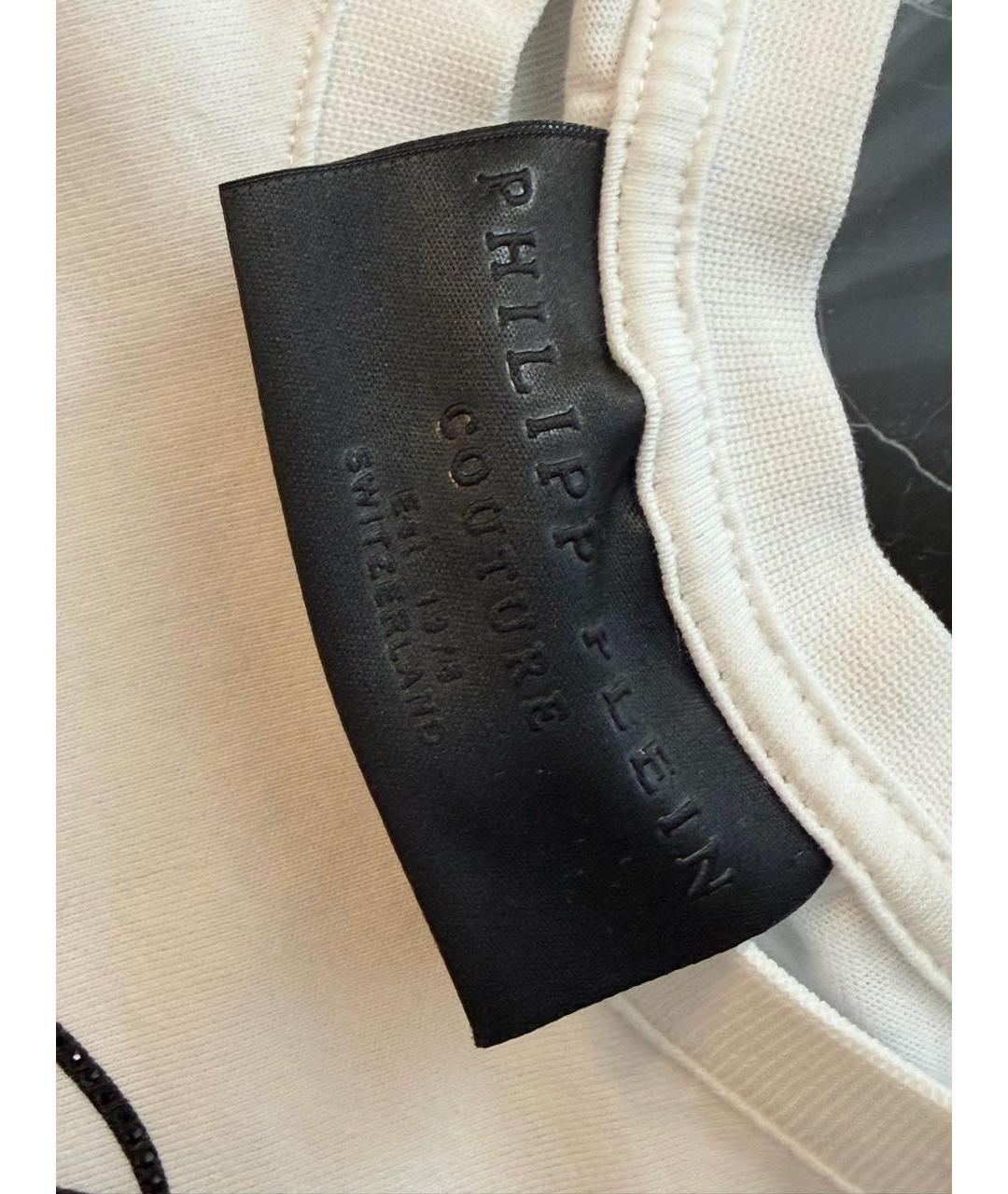 PHILIPP PLEIN Белая хлопковая футболка, фото 4