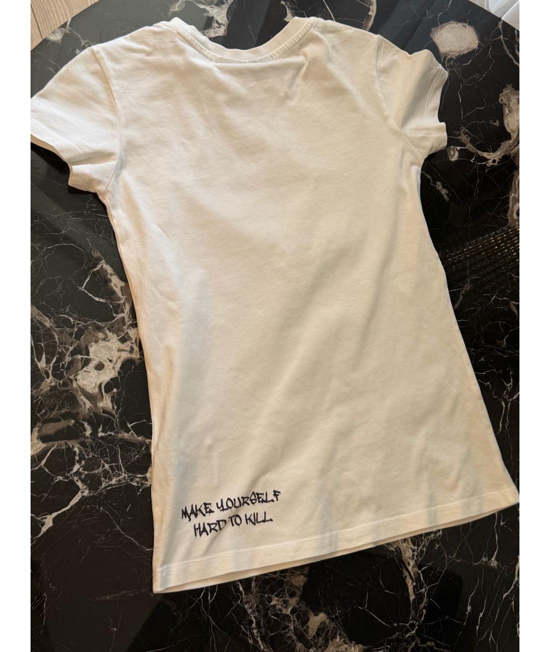 PHILIPP PLEIN Белая хлопковая футболка, фото 8