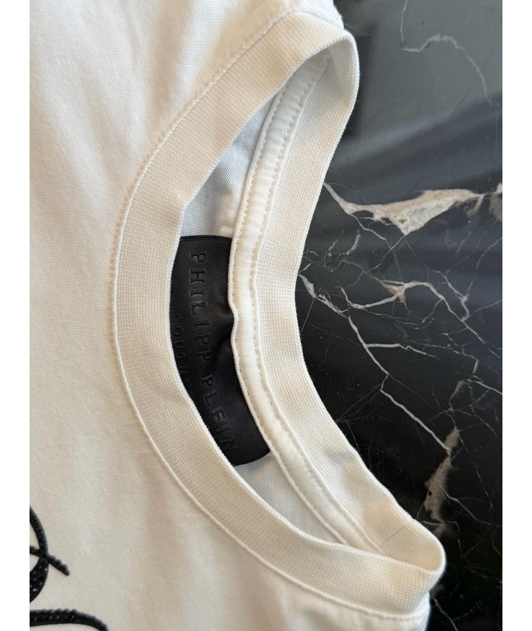 PHILIPP PLEIN Белая хлопковая футболка, фото 3