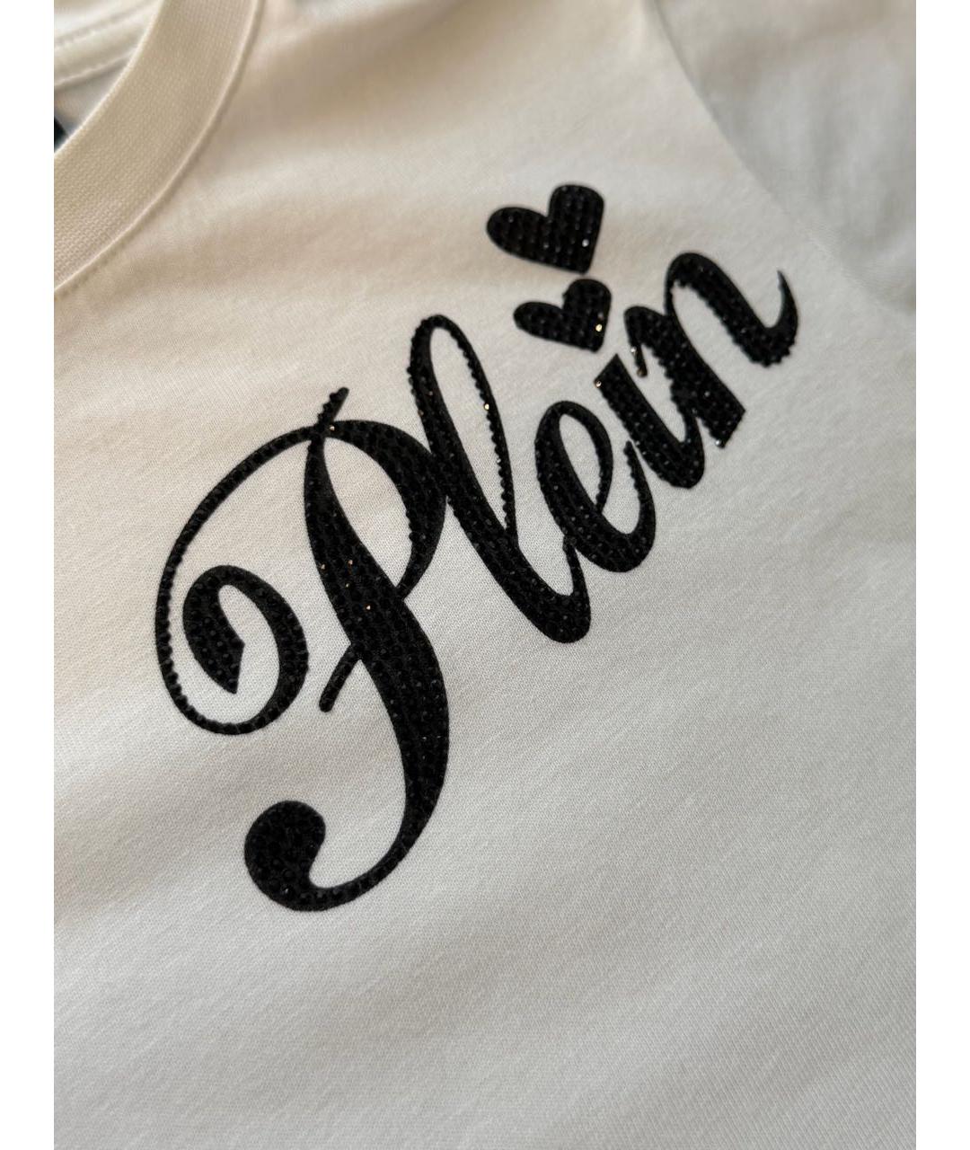 PHILIPP PLEIN Белая хлопковая футболка, фото 2