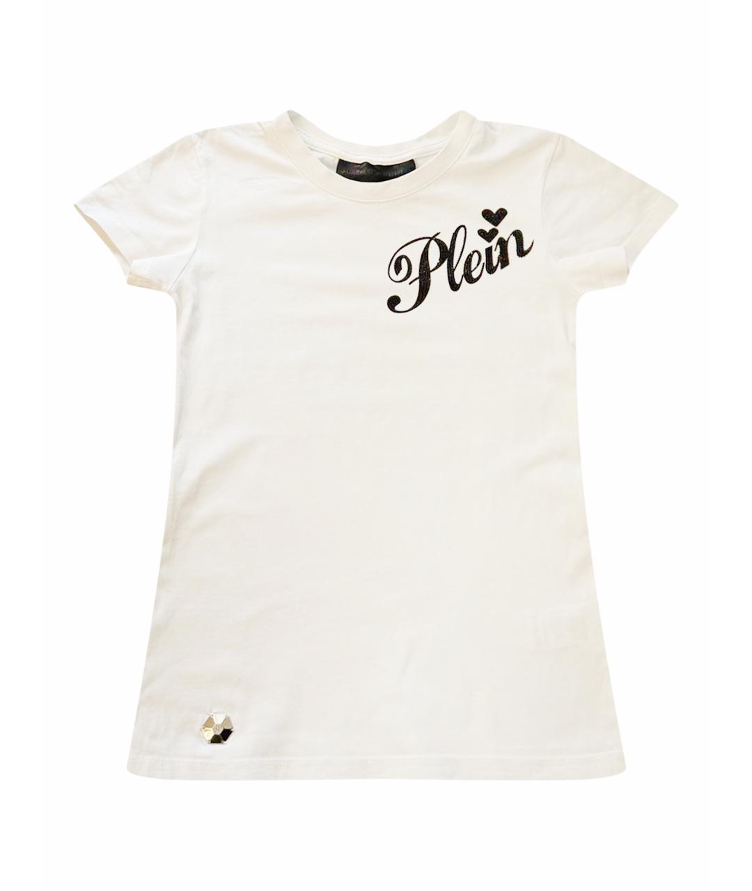 PHILIPP PLEIN Белая хлопковая футболка, фото 1