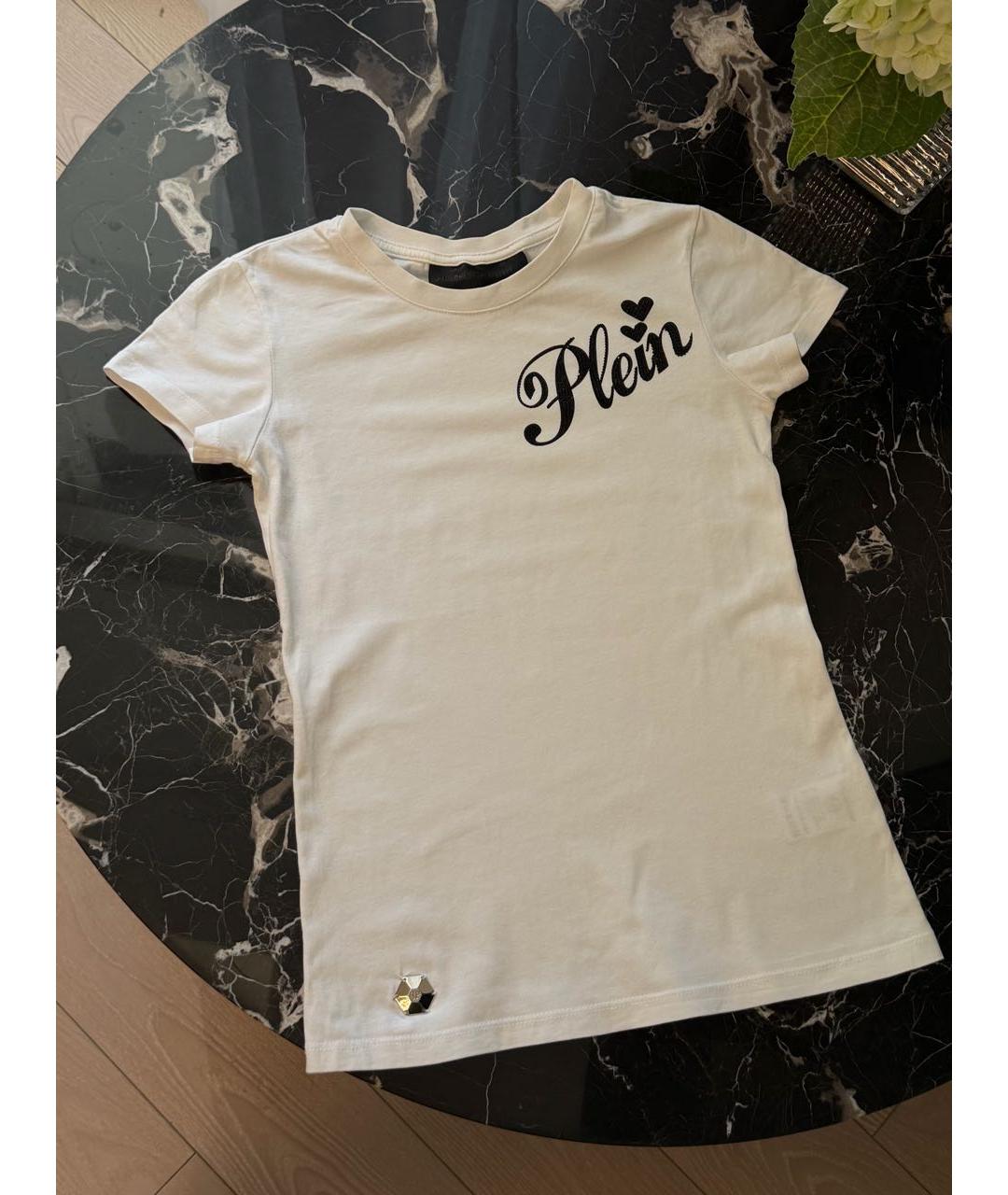 PHILIPP PLEIN Белая хлопковая футболка, фото 9