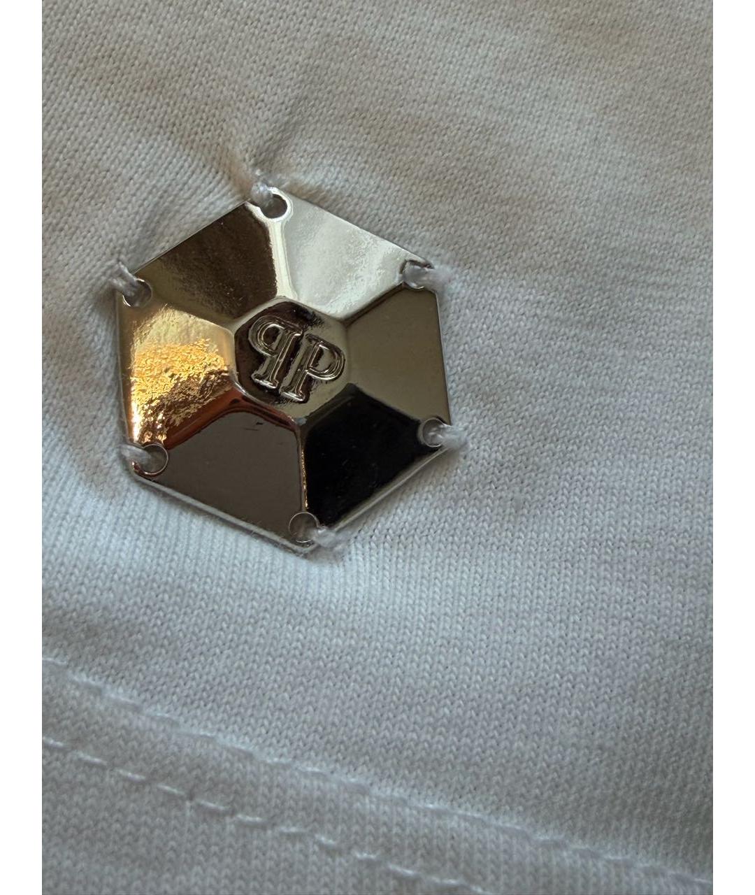 PHILIPP PLEIN Белая хлопковая футболка, фото 5