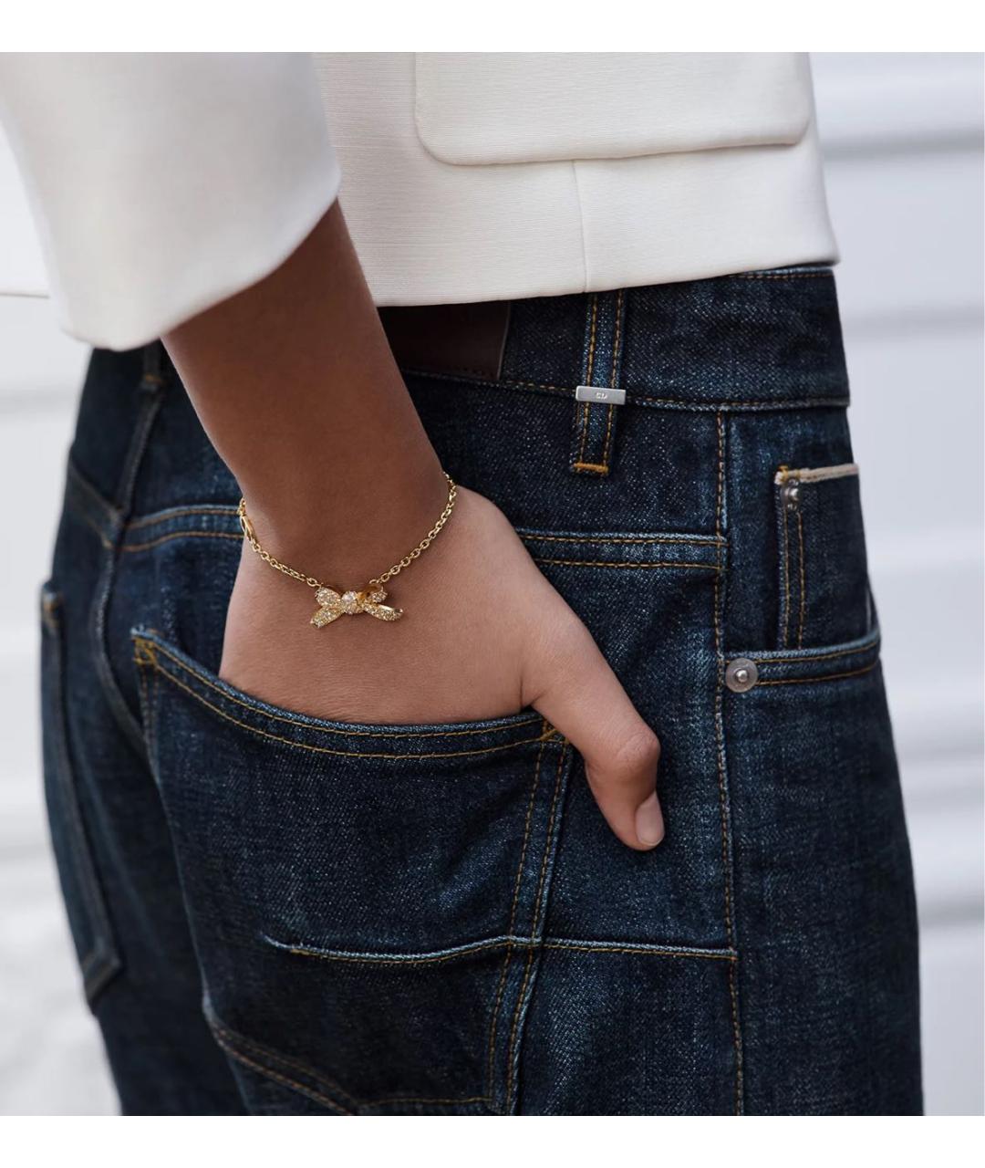 CHRISTIAN DIOR Золотой металлический браслет, фото 2