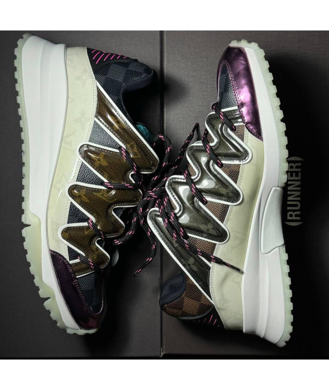 LOUIS VUITTON Черные текстильные низкие кроссовки / кеды, фото 4