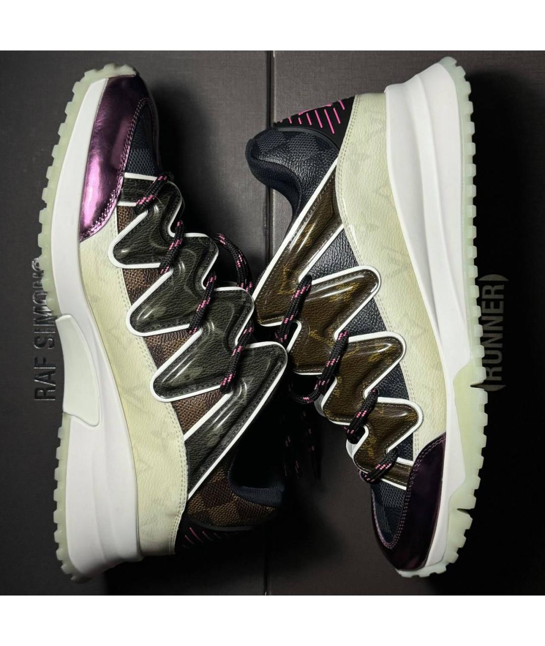 LOUIS VUITTON Черные текстильные низкие кроссовки / кеды, фото 5