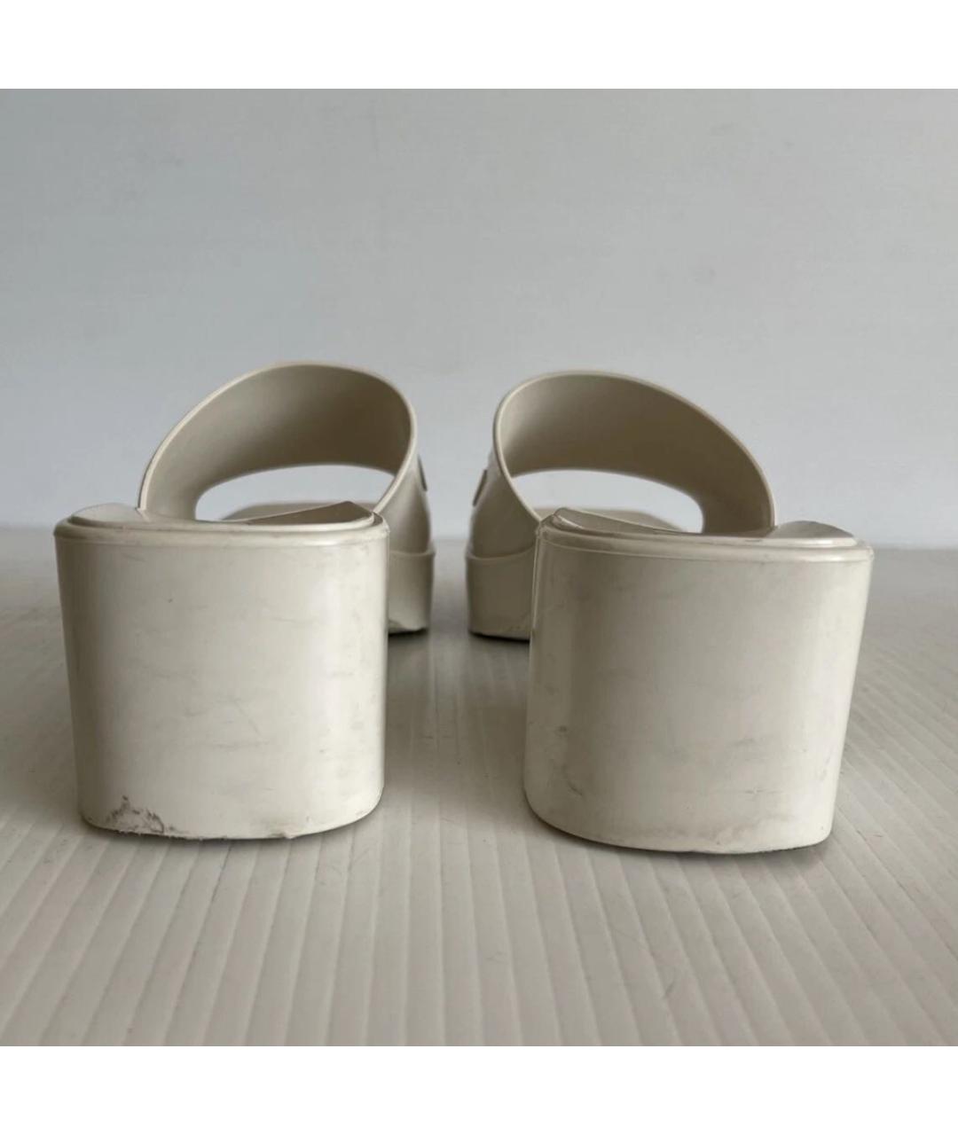 GUCCI Бежевые резиновые шлепанцы, фото 7