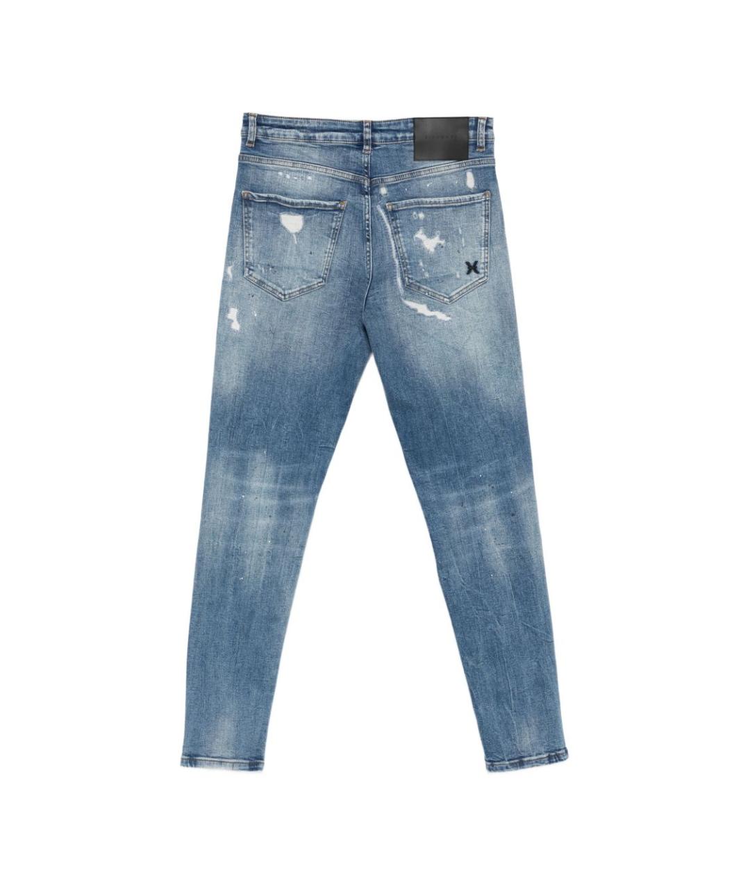 JOHN RICHMOND Синие хлопковые прямые джинсы, фото 3