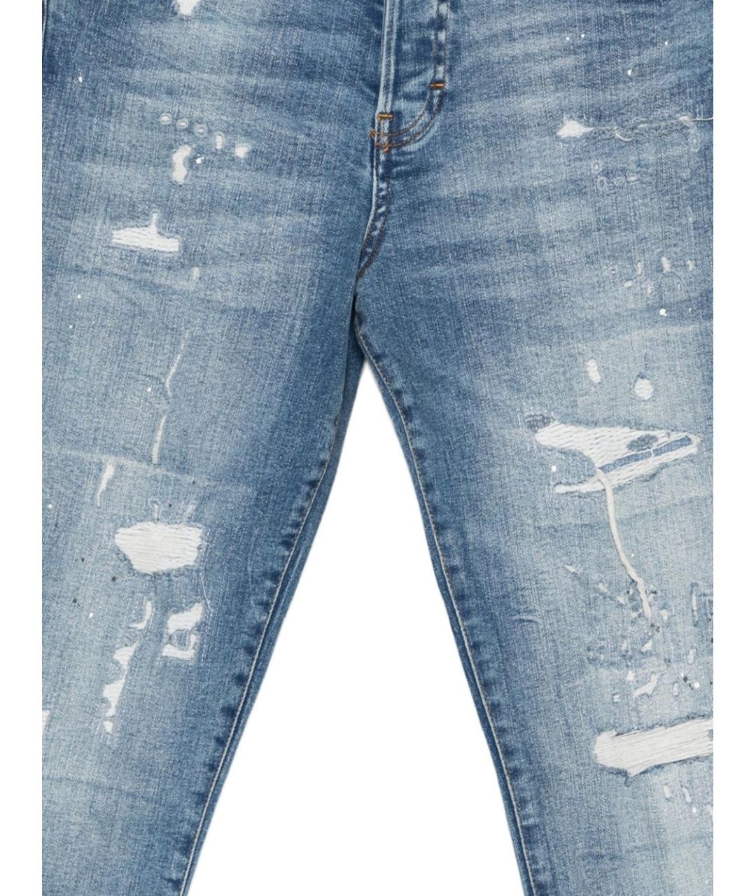 JOHN RICHMOND Синие хлопковые прямые джинсы, фото 2