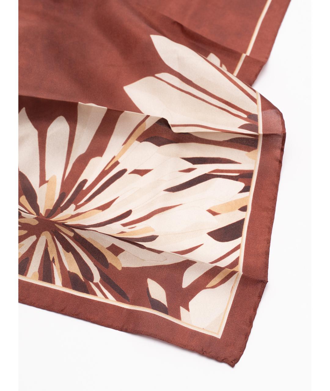 BRUNELLO CUCINELLI Бордовый шелковый платок, фото 3