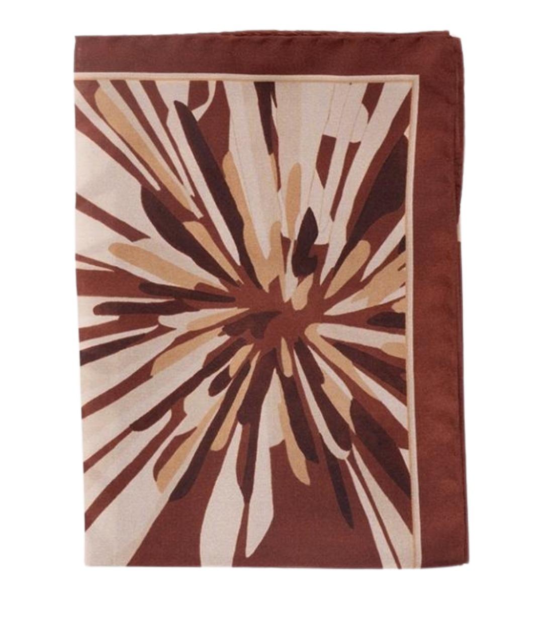 BRUNELLO CUCINELLI Бордовый шелковый платок, фото 1