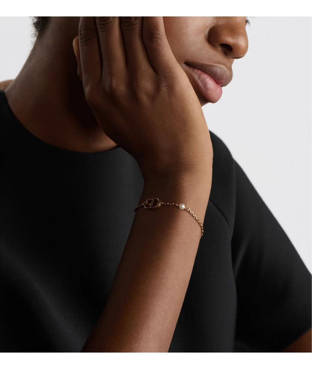 CHRISTIAN DIOR Золотой металлический браслет, фото 3