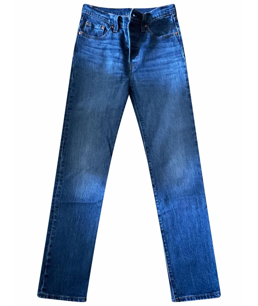 LEVI'S Темно-синие хлопковые прямые джинсы, фото 1