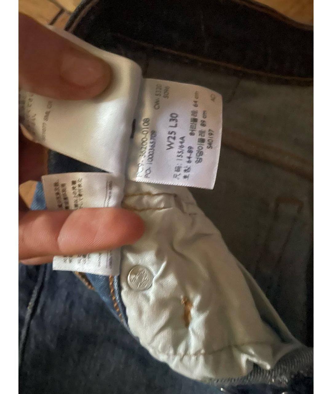 LEVI'S Темно-синие хлопковые прямые джинсы, фото 6