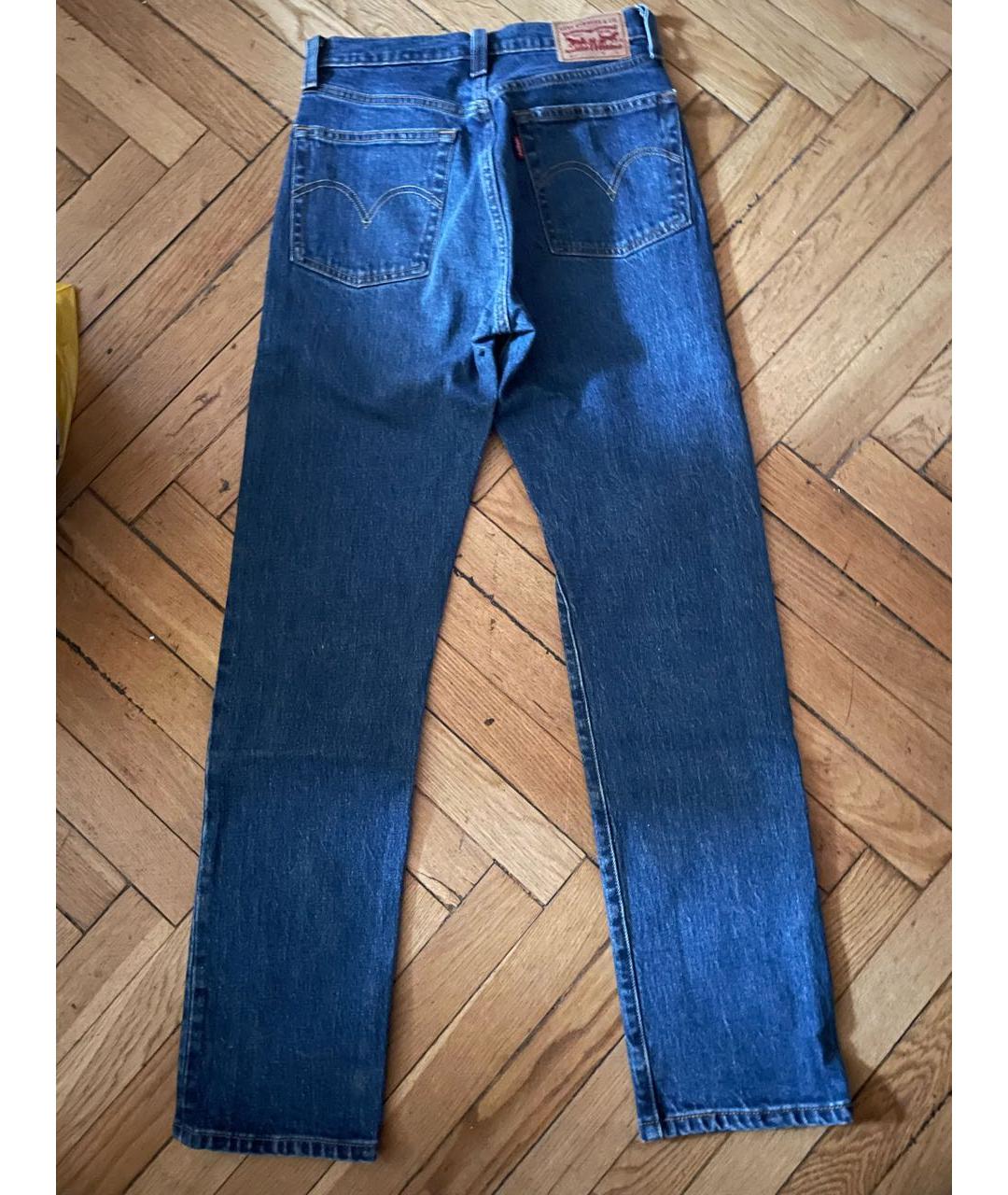 LEVI'S Темно-синие хлопковые прямые джинсы, фото 2