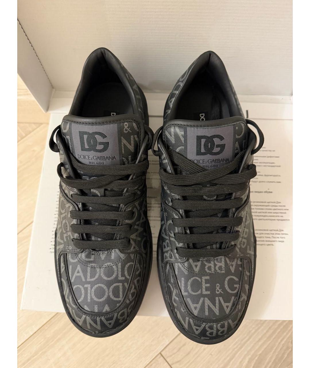 DOLCE&GABBANA Черные кожаные низкие кроссовки / кеды, фото 2