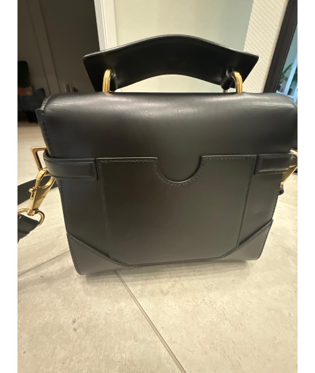 BALMAIN Черная кожаная сумка с короткими ручками, фото 3