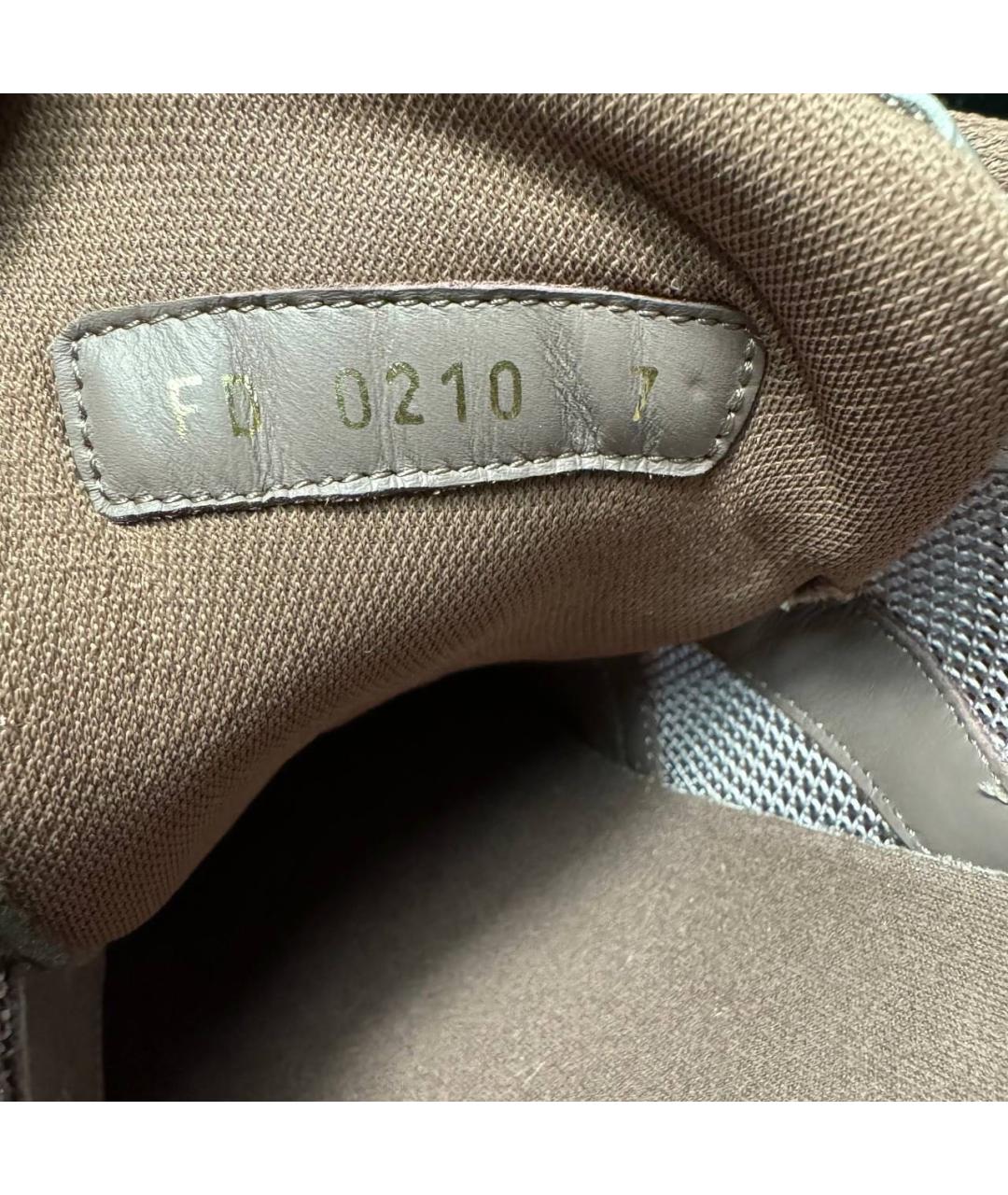 LOUIS VUITTON Хаки текстильные низкие кроссовки / кеды, фото 6