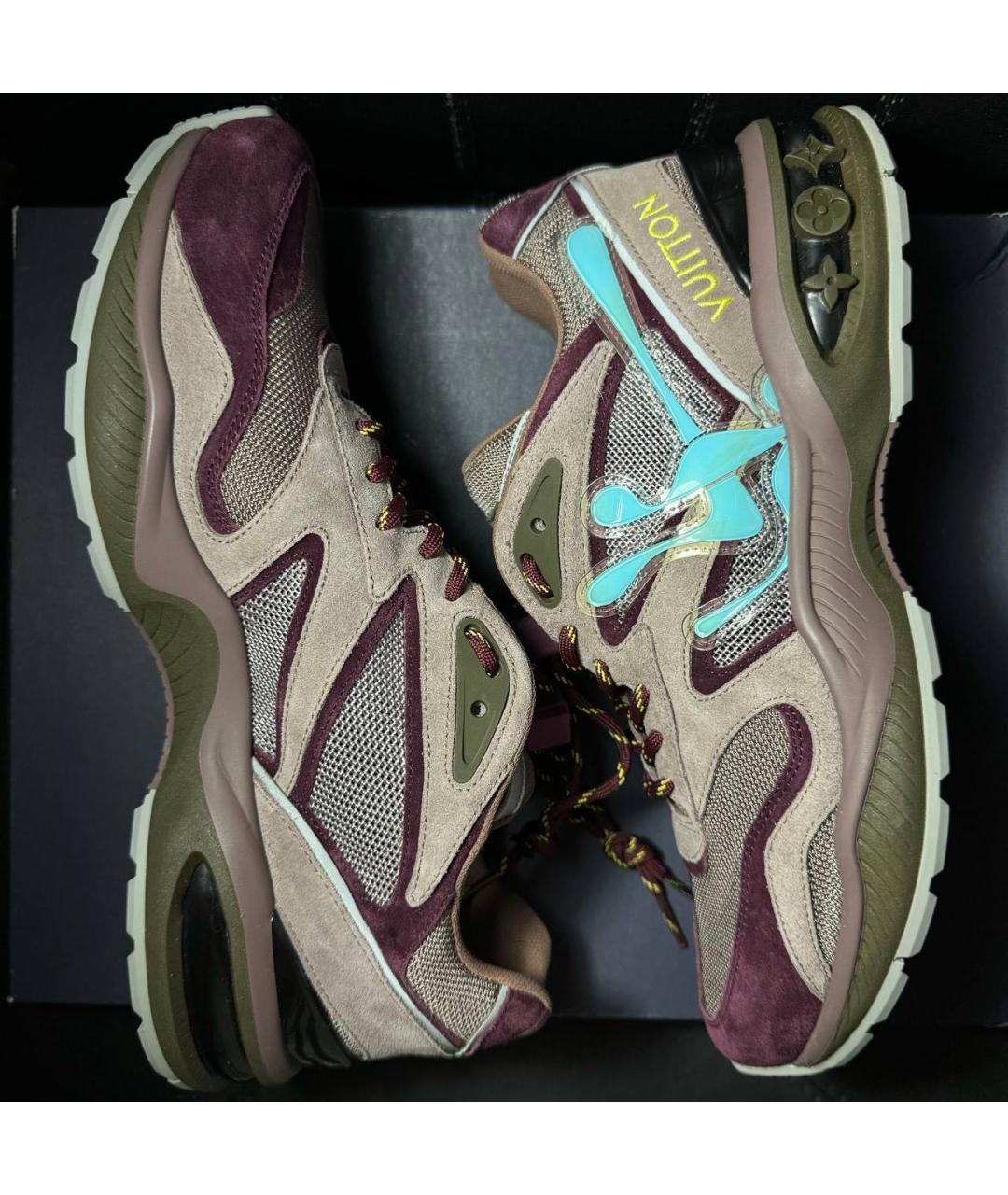 LOUIS VUITTON Хаки текстильные кроссовки, фото 8