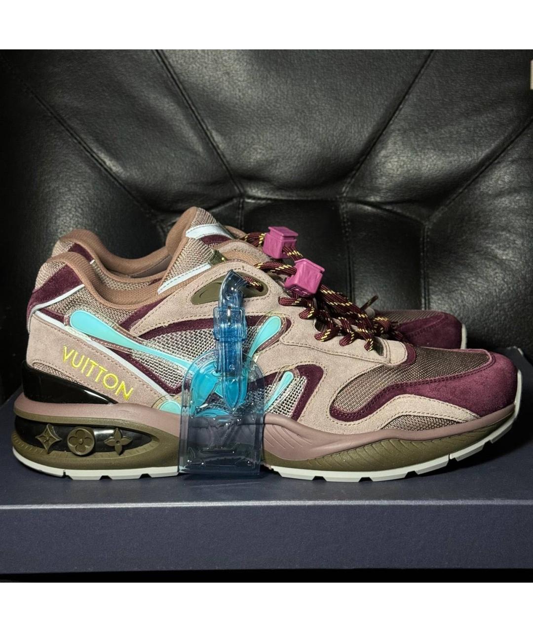 LOUIS VUITTON Хаки текстильные кроссовки, фото 9