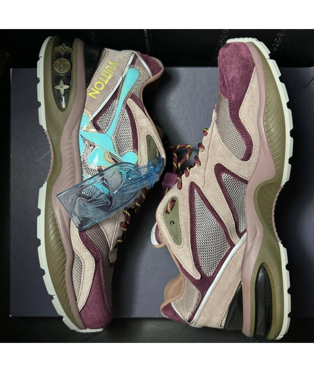 LOUIS VUITTON Хаки текстильные кроссовки, фото 6