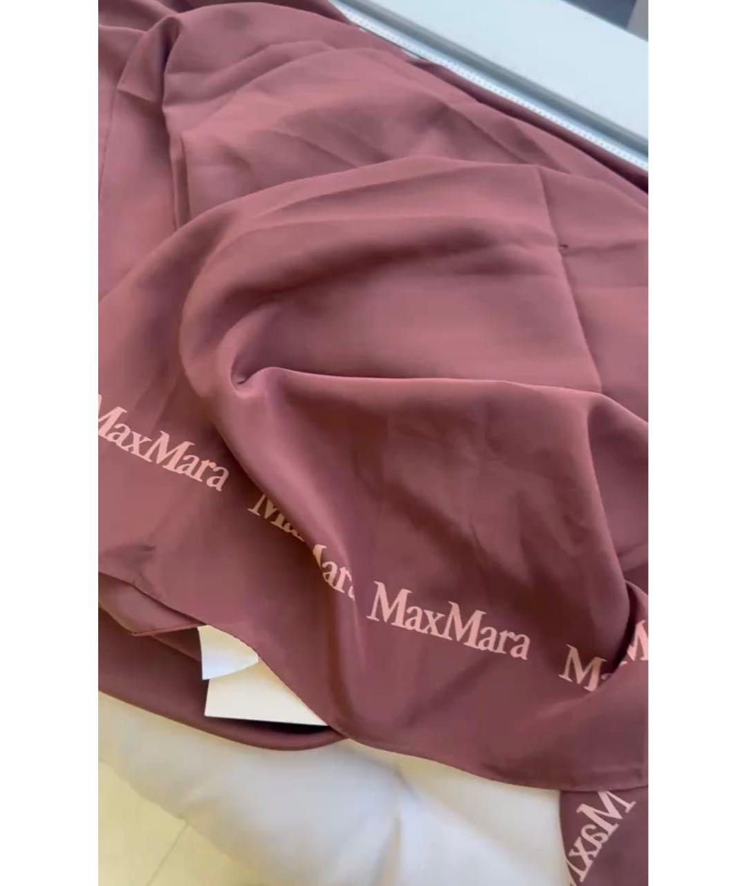 MAX MARA Бордовый шелковый платок, фото 2