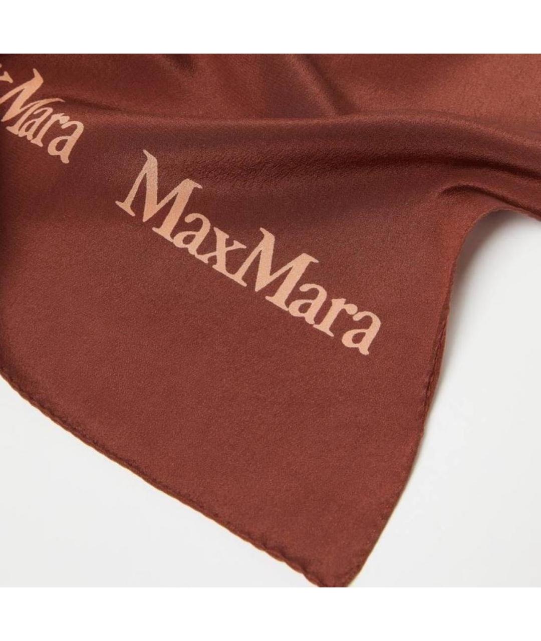 MAX MARA Бордовый шелковый платок, фото 4