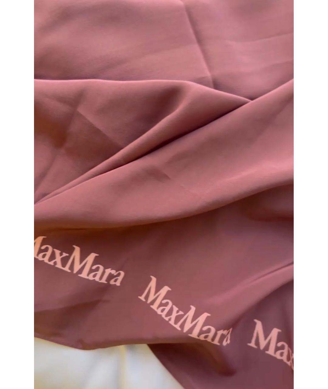 MAX MARA Бордовый шелковый платок, фото 3
